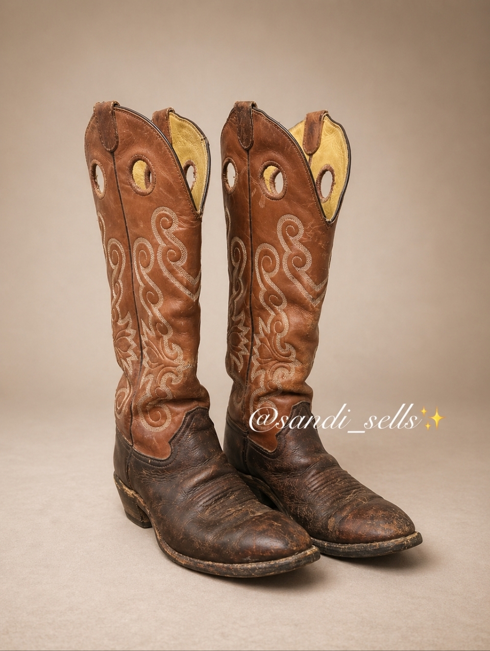 Honchos Men's Brown Leather Cowboy Boots - Classic Western Style